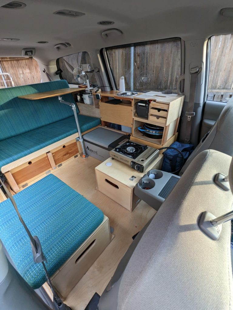 Inside look at my build with kitchen set up