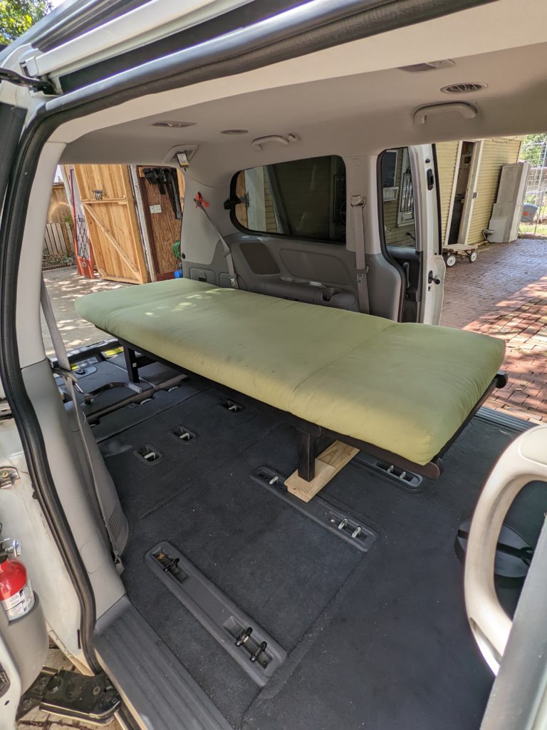 Example of "no build" futon couch bed set up